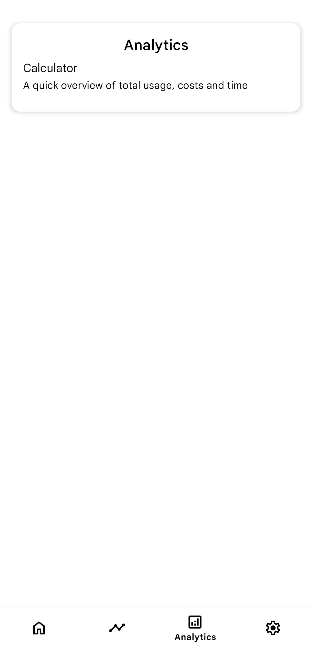 Analytics page of Smoking Tracker application